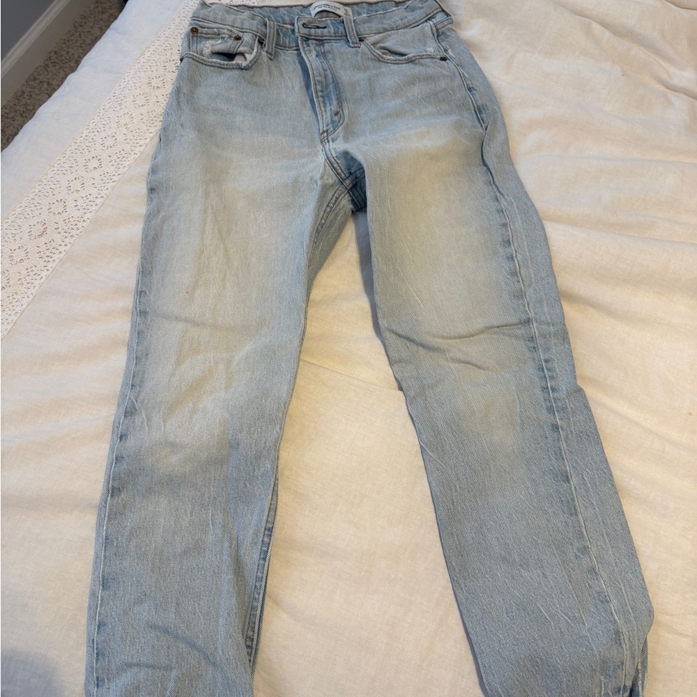 Abercrombie & Fitch Women's Light Blue High Rise Jeans
